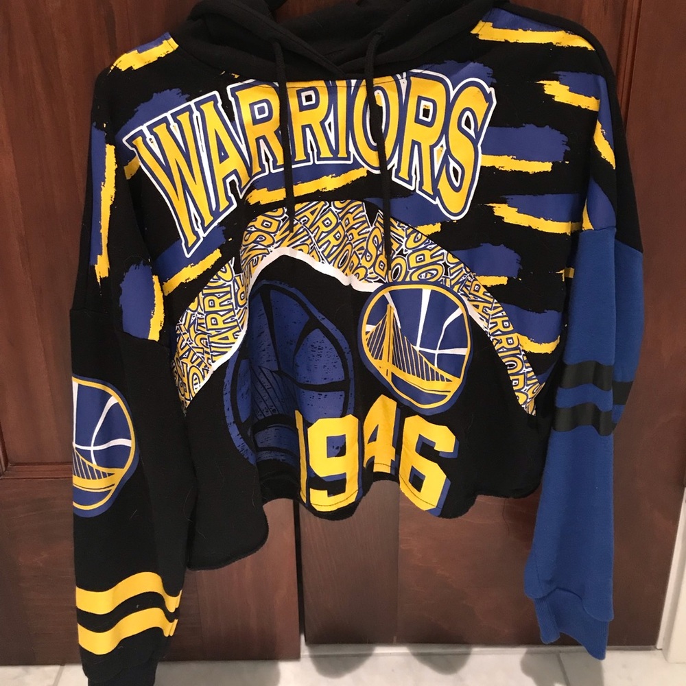 NBA Warriors cropped hoodie